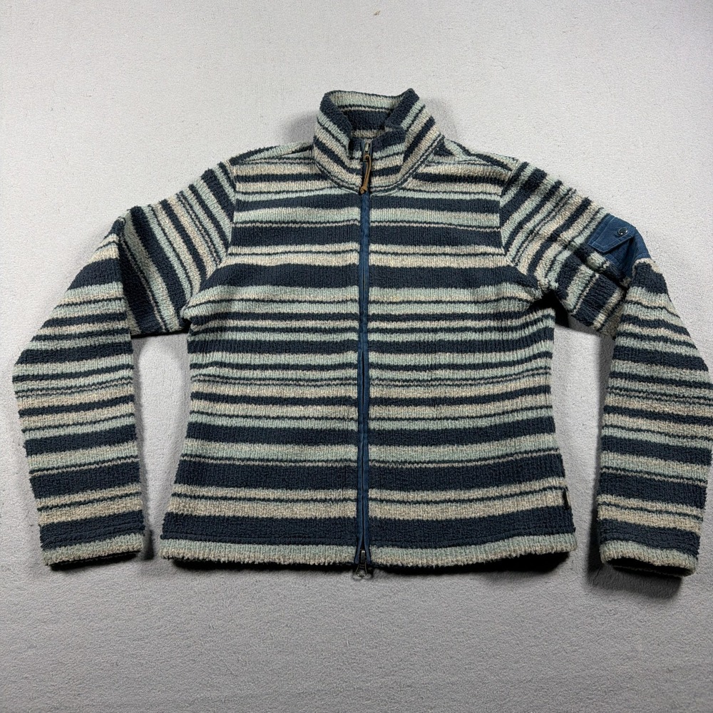 Vintage The North Face Sweater Women M Blue Striped Knit Full Zip A5 Series